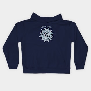 January Baby snowflake Kids Hoodie